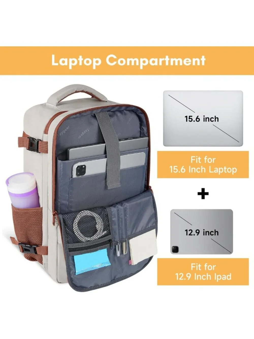Stylish Women's College Backpack with Laptop Compartment & Shoe Pouch, 35L
